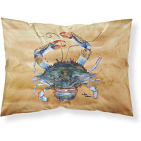 "Caroline's Treasures 8156PILLOWCASE Crab Moisture Wicking Fabric Standard Pillowcase, Large, Multicolor"