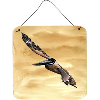 "Caroline's Treasures 8157DS66 Bird-Pelican Aluminum Metal Wall or Door Hanging Prints, 6 x 6"", Multicolor"