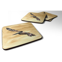 "Caroline's Treasures 8157FC Bird-Pelican Foam Coasters (Set of 4), 3.5"" H x 3.5"" W, Multicolor"