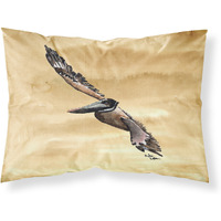"Caroline's Treasures 8157PILLOWCASE Flying Brown Pelican Moisture Wicking Fabric Standard Pillowcase, Large, Multicolor"