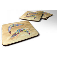 "Caroline's Treasures 8158FC Shrimp Foam Coasters (Set of 4), 3.5"" H x 3.5"" W, Multicolor"
