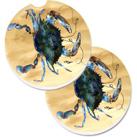 "Caroline's Treasures Crab Set of 2 Cup Holder Car Coasters 8159CARC, 2.56, Multicolor"