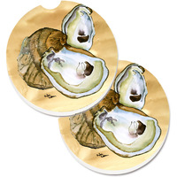 "Caroline's Treasures Oyster Set of 2 Cup Holder Car Coasters 8160CARC, 2.56, Multicolor"