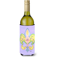 Easter Bunny Fleur de lis Wine Bottle Beverage Insulator Beverage Insulator Hugger