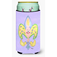 Easter Bunny Fleur de lis Tall Boy Beverage Insulator Beverage Insulator Hugger