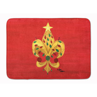 "Caroline's Treasures Christmas Fleur de lis Tree with lights Floor Mat, 19"" x 27"", Multicolor"