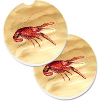 "Caroline's Treasures Crawfish Set of 2 Cup Holder Car Coasters 8230CARC, 2.56, Multicolor"