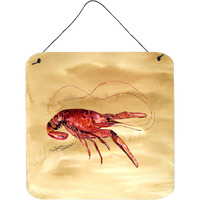 "Caroline's Treasures 8230DS66 Crawfish Aluminum Metal Wall or Door Hanging Prints, 6 x 6"", Multicolor"