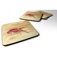 "Caroline's Treasures 8230FC Crawfish Foam Coasters (Set of 4), 3.5"" H x 3.5"" W, Multicolor"