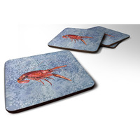 "Caroline's Treasures 8231FC Crawfish Foam Coasters (Set of 4), 3.5"" H x 3.5"" W, Multicolor"