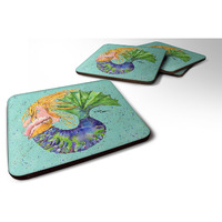 "Caroline's Treasures 8336FC Mermaid Foam Coasters (Set of 4), 3.5"" H x 3.5"" W, Multicolor"