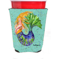 Mermaid Blonde Mermaid Red Solo Cup Beverage Insulator Hugger