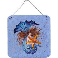 "Caroline's Treasures Mermaid Aluminium Metal Door Hanging Prints wall-decor, 6 x 6, Multicolor"