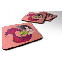 "Caroline's Treasures 8338FC Mermaid Foam Coasters (Set of 4), 3.5"" H x 3.5"" W, Multicolor"