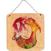 "Caroline's Treasures 8339DS66 Mermaid Aluminum Metal Wall or Door Hanging Prints, 6 x 6"", Multicolor"