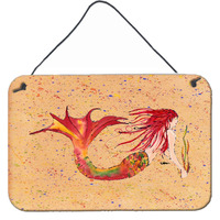 "Caroline's Treasures 8339DS812 Mermaid Indoor or Aluminum Metal Wall or Door Hanging Prints, 8 x 12"", Multicolor"