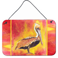 "Caroline's Treasures 8344DS812 Pelican Indoor or Aluminum Metal Wall or Door Hanging Prints, 8 x 12"", Multicolor"