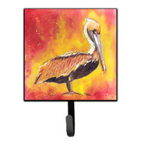 "Caroline's Treasures 8344SH4 Bird-Pelican Leash Holder or Key Hook, Small, Multicolor"