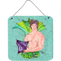 "Caroline's Treasures 8345DS66 Merman Aluminum Metal Wall or Door Hanging Prints, 6 x 6"", Multicolor"