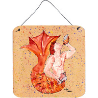 "Caroline's Treasures 8346DS66 Merman Aluminum Metal Wall or Door Hanging Prints, 6 x 6"", Multicolor"