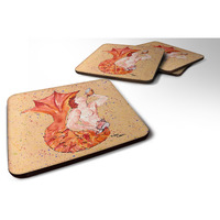 "Caroline's Treasures 8346FC Merman Foam Coasters (Set of 4), 3.5"" H x 3.5"" W, Multicolor"
