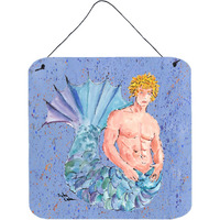 "Caroline's Treasures 8347DS66 Merman Aluminum Metal Wall or Door Hanging Prints, 6 x 6"", Multicolor"