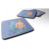 "Caroline's Treasures 8347FC Merman Foam Coasters (Set of 4), 3.5"" H x 3.5"" W, Multicolor"