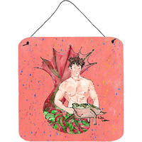 "Caroline's Treasures 8348DS66 Merman Aluminum Metal Wall or Door Hanging Prints, 6 x 6"", Multicolor"