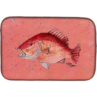 "Caroline's Treasures Strawberry Snapper Dish Drying Mat, 14"" x 21"", Multicolor"
