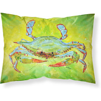 "Caroline's Treasures 8357PILLOWCASE Bright Green Blue Crab Moisture Wicking Fabric Standard Pillowcase, Large, Multicolor"