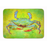 "Caroline's Treasures Bright Green Blue Crab Floor Mat, 19"" x 27"", Multicolor"
