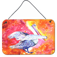 "Caroline's Treasures 8360DS812 Pelican Indoor or Aluminum Metal Wall or Door Hanging Prints, 8 x 12"", Multicolor"