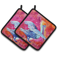 "Caroline's Treasures Pelican Pair of Pot Holders 8360PTHD, 7.5HX7.5W, Multicolor"