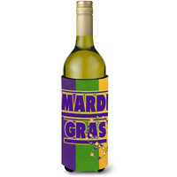Mardi Gras Wine Bottle Beverage Insulator Beverage Insulator Hugger