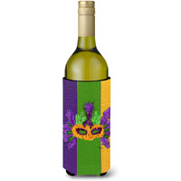 Mardi Gras with Feathers Wine Bottle Beverage Insulator Beverage Insulator Hugger