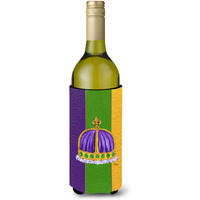 King's Crown Mardi Gras Wine Bottle Beverage Insulator Beverage Insulator Hugger