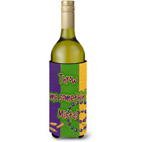 Mardi Gras Throw me something mister Wine Bottle Beverage Insulator Beverage Insulator Hugger