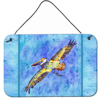"Caroline's Treasures 8377DS812 Pelican Indoor or Aluminum Metal Wall or Door Hanging Prints, 8 x 12"", Multicolor"