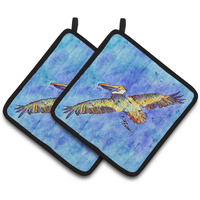 "Caroline's Treasures Pelican Pair of Pot Holders 8377PTHD, 7.5HX7.5W, Multicolor"