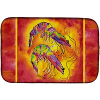 "Caroline's Treasures Bright Shrimp On Red Dish Drying Mat, 14 X 21, Multicolor"