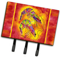 "Caroline's Treasures 8378TH68 Bright Shrimp on Red Leash or Key Holder, Large, Multicolor"