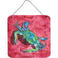 "Caroline's Treasures 8379DS66 Crab Aluminum Metal Wall or Door Hanging Prints, 6 x 6"", Multicolor"