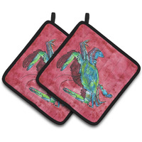 "Caroline's Treasures Crab Pair of Pot Holders 8379PTHD, 7.5HX7.5W, Multicolor"