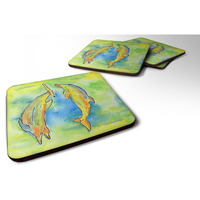 "Caroline's Treasures 8380FC Dolphin Foam Coasters (Set of 4), 3.5"" H x 3.5"" W, Multicolor"