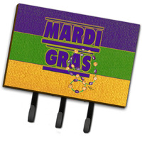 "Caroline's Treasures 8388TH68 Mardi Gras Leash or Key Holder, Large, Multicolor"