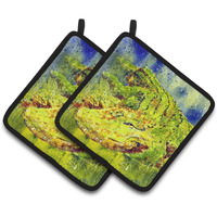 "Caroline's Treasures Alligator Pair of Pot Holders 8390PTHD, 7.5HX7.5W, Multicolor"