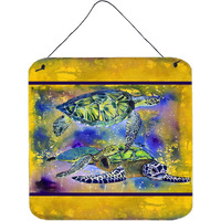 "Caroline's Treasures 8394DS66 Turtle Aluminum Metal Wall or Door Hanging Prints, 6 x 6"", Multicolor"