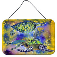 "Caroline's Treasures 8394DS812 Turtle Aluminum Metal Wall or Door Hanging Prints, 8 x 12"""