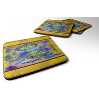 "Caroline's Treasures 8394FC Turtle Foam Coasters (Set of 4), 3.5"" H x 3.5"" W, Multicolor"