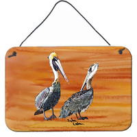 "Caroline's Treasures 8407DS812 Pelican Indoor or Aluminum Metal Wall or Door Hanging Prints, 8 x 12"", Multicolor"